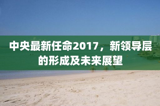 中央最新任命2017，新領導層的形成及未來展望