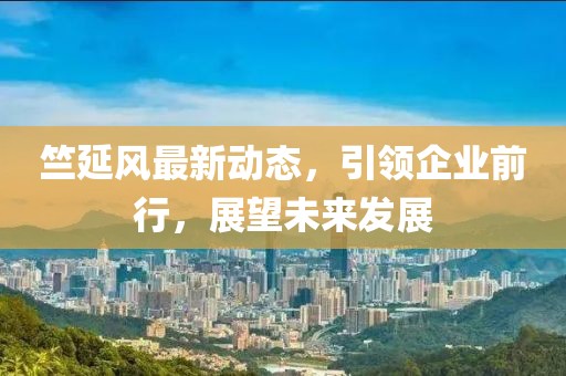 竺延風最新動態,引領企業前行,展望未來發展