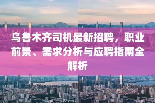 烏魯木齊司機最新招聘，職業前景、需求分析與應聘指南全解析
