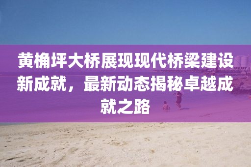 黃桷坪大橋展現現代橋梁建設新成就,最新動態揭秘卓越成就之路