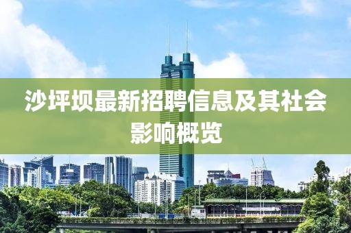 沙坪壩最新招聘信息及其社會(huì)影響概覽