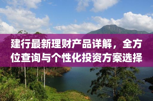 建行最新理財產品詳解,全方位查詢與個性化投資方案選擇