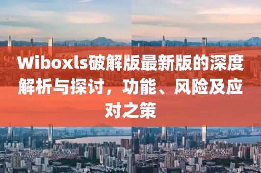 Wiboxls破解版最新版的深度解析與探討,功能、風險及應對之策