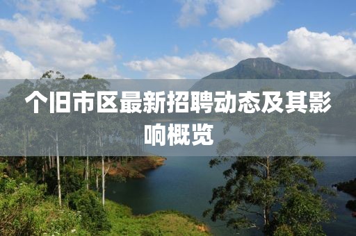 個舊市區最新招聘動態及其影響概覽