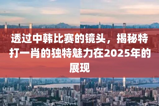 透過中韓比賽的鏡頭，揭秘特打一肖的獨特魅力在2025年的展現