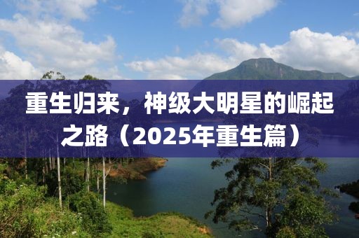 重生歸來，神級大明星的崛起之路（2025年重生篇）