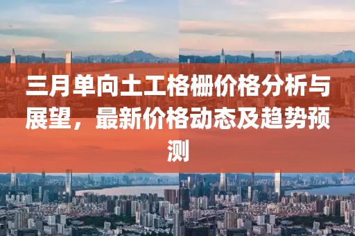 三月單向土工格柵價格分析與展望,最新價格動態(tài)及趨勢預(yù)測
