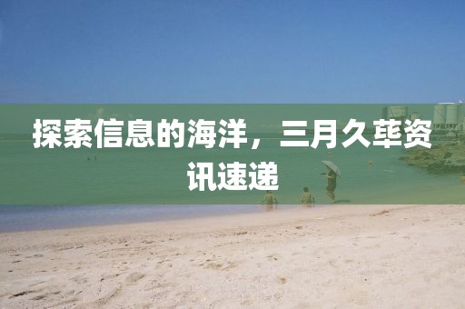 探索信息的海洋，三月久蓽資訊速遞