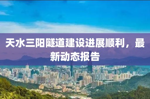 天水三陽隧道建設進展順利,最新動態報告