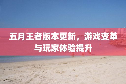 五月王者版本更新,游戲變革與玩家體驗提升