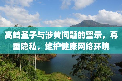 高崎圣子與涉黃問題的警示,尊重隱私,維護健康網絡環境
