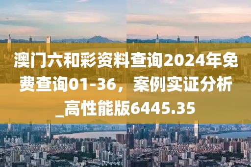 澳門六和彩資料查詢2024年免費查詢01-36，案例實證分析_高性能版6445.35