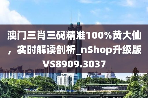 澳門三肖三碼精準100%黃大仙,實時解讀剖析_nShop升級版VS8909.3037