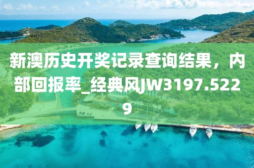 新澳歷史開獎記錄查詢結果，內部回報率_經典風JW3197.5229