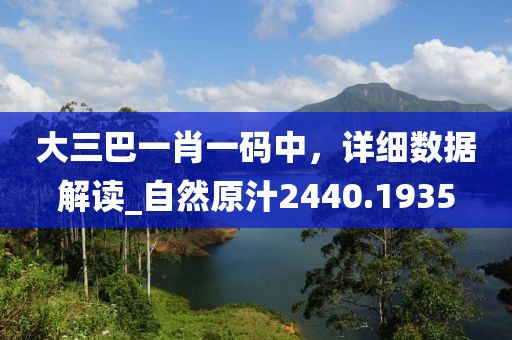 大三巴一肖一碼中,詳細(xì)數(shù)據(jù)解讀_自然原汁2440.1935