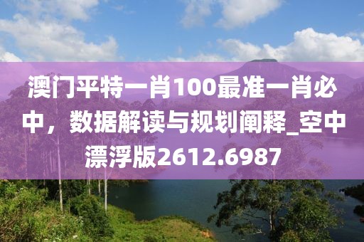 澳門平特一肖100最準一肖必中,數據解讀與規(guī)劃闡釋_空中漂浮版2612.6987