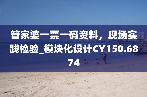 管家婆一票一碼資料,現場實踐檢驗_模塊化設計CY150.6874