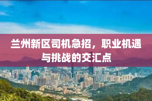 蘭州新區(qū)司機(jī)急招,職業(yè)機(jī)遇與挑戰(zhàn)的交匯點(diǎn)