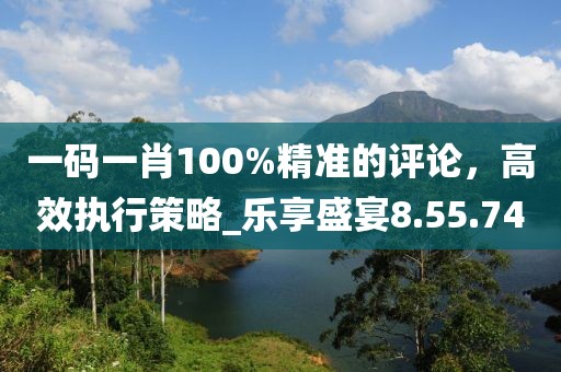 一碼一肖100%精準(zhǔn)的評(píng)論,高效執(zhí)行策略_樂享盛宴8.55.74