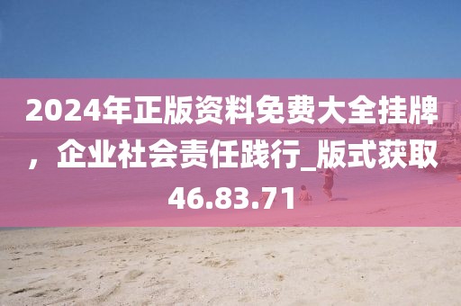 2024年正版資料免費大全掛牌,企業社會責任踐行_版式獲取46.83.71